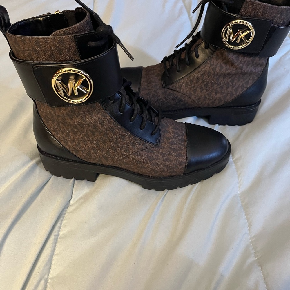 Michael Kors Black and Brown Ankle Boots